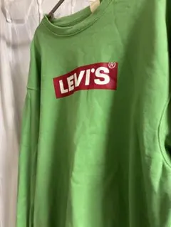 Levi'sリーバイス クルーネック ロゴスウェット グリーン　Lサイズのサムネイル