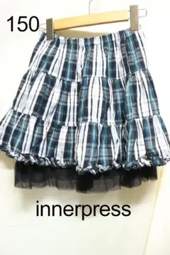innerpressチェックスカートインナ子ども服良品150のサムネイル