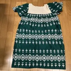 ivory court グリーン 刺繍チュニック 半袖のサムネイル