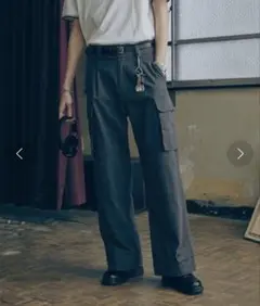 即完 Bleme ブレム M-47 ミリタリー ワイドストレート カーゴパンツ