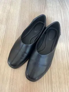 UNIQLO : C ユニクロ　スクエアフラットシューズ　23.0 黒　ブラック