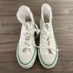 CONVERSE ハイカットスニーカー 24.5cm ホワイト/グリーンのサムネイル