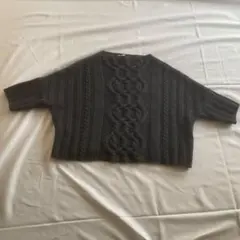 DES PRES デプレ　ローゲージ　ケーブルリブニット1チャコールグレー八分袖