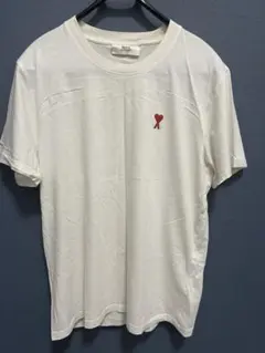 新品 AMI PARIS アミパリス 赤 ハートロゴ 半袖Tシャツ ホワイト