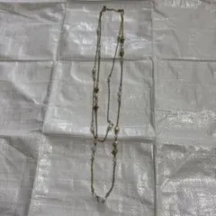 パール ビーズ ゴールドカラー 2連 ロングネックレス 上品のサムネイル