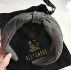 【保存袋付き】Alexandre de paris カチューシャ グレー リボンのサムネイル