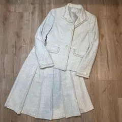 any sis　セレモニースーツ ラメツイード　スカートセットアップ　入学式 白