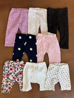キッズベビーレギンス80サイズまとめ売り 8点セット 保育園着 女の子 ピンク春