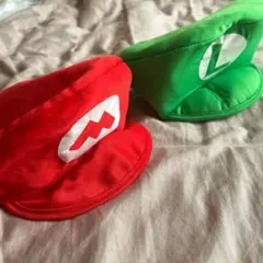仮装　ハロウィン　USJ マリオ・ルイージ キャップ 2個セット