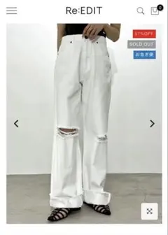 [低身長サイズ有]コットンロールアップデニムパンツ