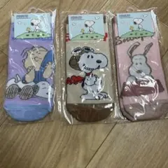 スヌーピー キャラクターソックス 3足セット　20-24センチ