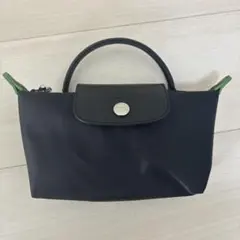 LONGCHAMP ブラック グリーン ミニポーチXS