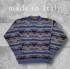 Knosso’s 3Dニットイタリア製 48 アルパカ モヘア混 総柄 90s