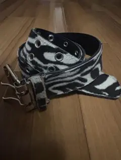ゼブラ柄 ファブリックベルト