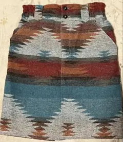 チャオパニック ひざ丈 スカート オルテガ柄 ネイティブ柄 M