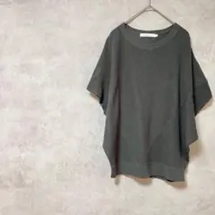 アメリカンホリック　ニット　半袖　ドルマンスリーブ　春夏秋　深緑　M