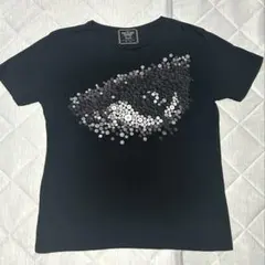 【希少】GGD ボタンモチーフグラフィック黒Tシャツ サイズM相当 2010年代のサムネイル