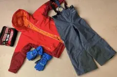 mont-bell 子ども用スキースノーボードウェア120サイズ＋手袋4-6才用