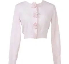 Treat Ürself rose motif lameknitcardigan - メルカリ