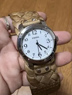 FOSSIL レザー編み込みベルト 腕時計のサムネイル