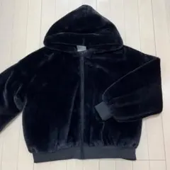 ボア フード付き ブラック ジャケット ジャンパー 長袖