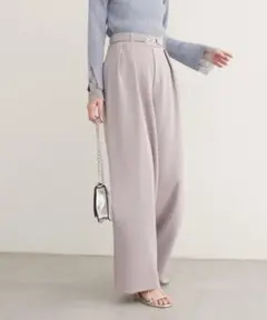 natural couture ビットベルトストレッチパンツ