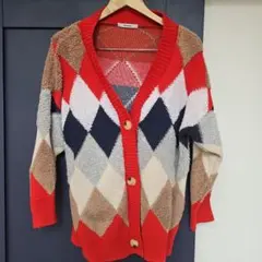 Bling Leads ダイヤモンドパターン カーディガン