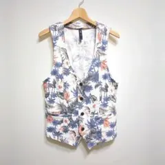 ★日本製 glamb コットンリネン 花柄 ベスト ジレのサムネイル