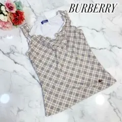 BURBERRY ピンタック リボン チェック Y2K タンクトップ 日本製 - メルカリ