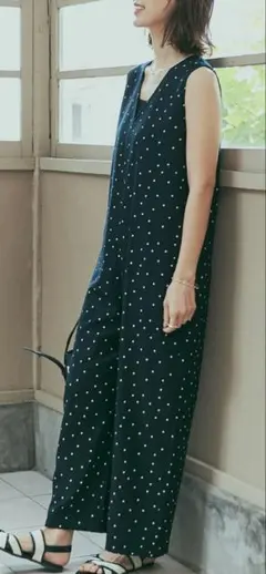 アーバンリサーチドアーズ　リネンレーヨンドットオールインワン