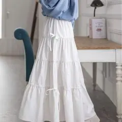 リボン付きドロストスカート[CL8684]