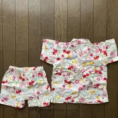 花柄 甚平セット 90cm 綿100%