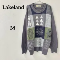 Lakeland 幾何学柄 ニットセーター M