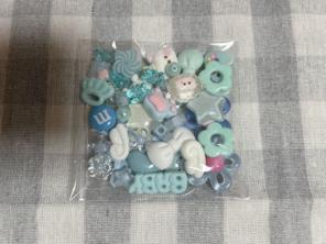 デコパーツ ビーズ まとめ売り ハンドメイド 水色系 白系 セット