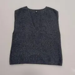 ユニクロ　グレー Vネック ニットベスト S