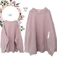 【ジーユー】GU♡新品未使用【XL】クールネックセーター♡カジュアル♡パープル