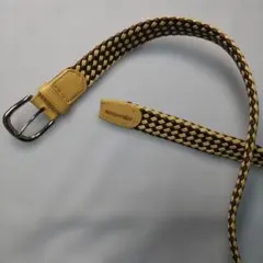 訳ありブランド品　ブラウンと クリーム色の 編み込みレザーベルト
