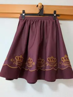 axes femme POETIQUE 王冠刺繍　フレアスカート　M