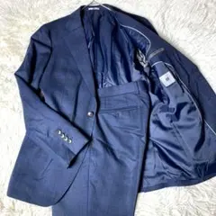 スーツセレクト チェック ネイビー セットアップ スーツ ビジネススーツ