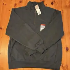 ヘビーウェイトスウェットハーフジッププルオーバー　ダークグリーン