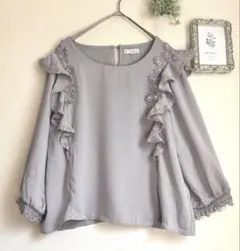 axes femme♡フリル　レース　花　ブラウス　ふわり　迅速発送