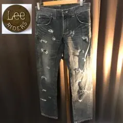 LEE RIDERS ブラックデニム ダメージジーンズ バイカー アメカジ