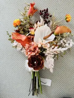 ウェディングブーケ ドライフラワー オレンジ