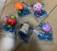 ぷっちょ フルーツマスコット　5点　平成レトロ　当時物　2008年　キーホルダー ぷっちょ フルーツマスコット 5点 平成レトロ 当時物 2008年