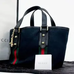 極美品✨ グッチ ミニトートバッグ GG シェリーライン ブラック