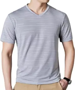 接触冷感 Tシャツ 4XL グレー　速乾 メンズ インナーシャツ　ゆったり