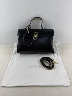 CAFUNÉ サッチェルバッグ ブラック ショルダー付き