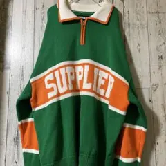 【SUPPRIER】サプライヤー　ハーフジップ　ニット グリーン 緑 ニット