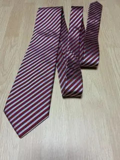 シルクネクタイ ボルドー レジメンタル