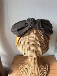 ボリュームリボン花柄ターバン